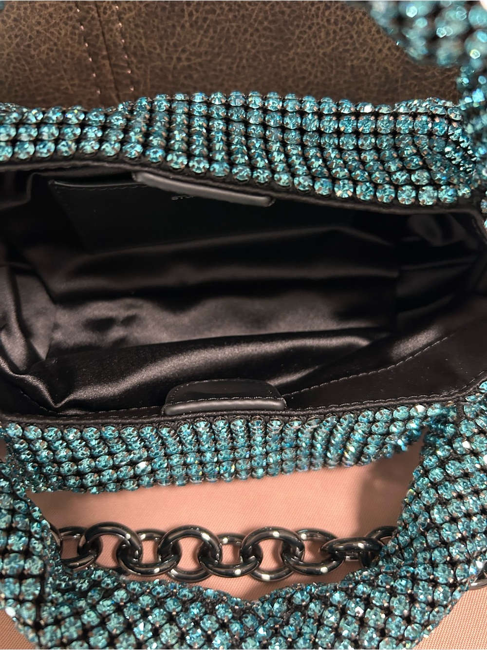 Stuart Weitzman Moda Shine Aquamarine Mini tote- Crystal embellished - Picture 4 of 10